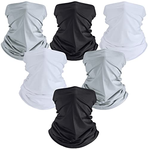 Geyoga Neck Gaiter Bandana Face Mask Summer UV Protection Cooling Breathable Face Mask Neck Scarf Balaclava for Men Women - color: Black, Gray, White