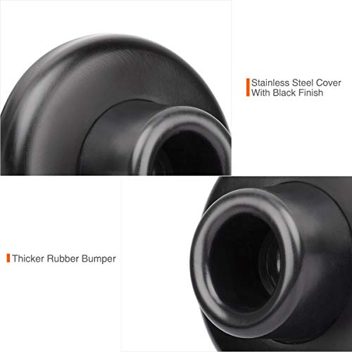 Concave Wall Door Bumper Stop Black – 2-1/2” Outside Diameter Stainless Steel Cover with 1-1/8” Black Rubber Bumper – Easy to Install with Screw - color: Concave-Black, size: 1 Pack