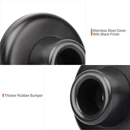 Concave Wall Door Bumper Stop Black – 2-1/2” Outside Diameter Stainless Steel Cover with 1-1/8” Black Rubber Bumper – Easy to Install with Screw - color: Concave-Black, size: 1 Pack