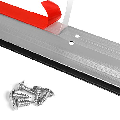 42 inch Door Draft Stopper Bottom Mice Seal Strip Metal Noise Blocker, Aluminium Mouse Sweep 2" Height, Silver