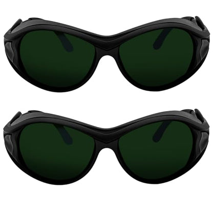 2PC Red Light Therapy Glasses, IPL Laser Safety Goggles 200-2000nm, Eye Protection for Tanning Beds and LED Light Therapy, Comfort Fit - color: Green-2