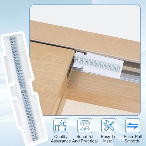 4PCS Bifold Door Slide Guide Hardware, White Abs Bi Fold Closet Door Spring Sliding Track Bi-Fold Doors Hardware Repair Kit for Top Mount Protect Doors Tracks