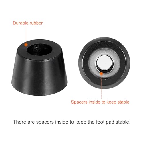 Cutting Board Feet, 16 Pack Round Rubber Feet Bumpers Non Slip Bumper Pads with Stainless Steel Screws for Furniture Chairs Desks Electronics (0.1" Wx0.35 H) - size: 0.1"Wx0.35"H