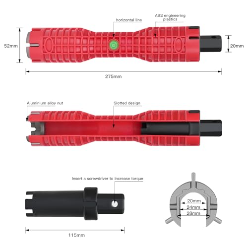 Faucet and Sink Wrench 8 in 1 - Multifunctional Faucet Wrench Tool, Plumbing Basin Removal Installer for Kitchen Drain,Toilets, Bathrooms, Under Sinks
