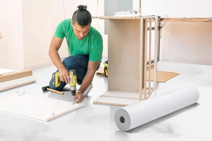39" x 100' Temporary Floor Protection for Construction & Renovation, Protector Film for Hardwood Floors, Surface Carpet Protection Film, Tile&Hard Paint Protection Covers 325 sqft - style: 39" x 100'-White
