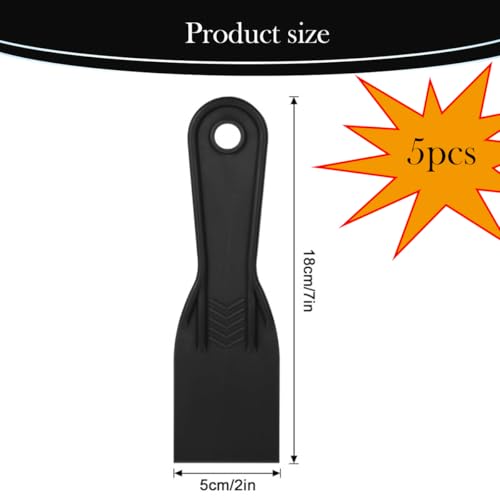 5 PCS 2 Inch Putty Knife, Flexible Plastic Paint Scraper Tool for Taping Drywall Wall Painting Putty Knife Set Plastic Spreader Spackle ToolFor Spackling Patching