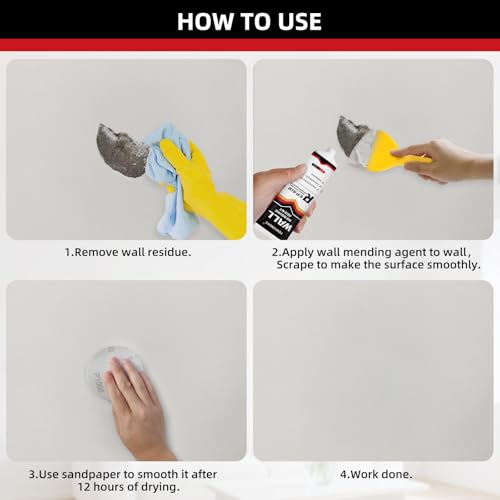 Drywall Repair Kit, Drywall Hole Patch Repair Kit Spackle Wall Repair Kit Drywall Putty for Filling Holes and Creak Damage Drywall Patch Nail Hole Filler for Walls Quick and Easy Solution