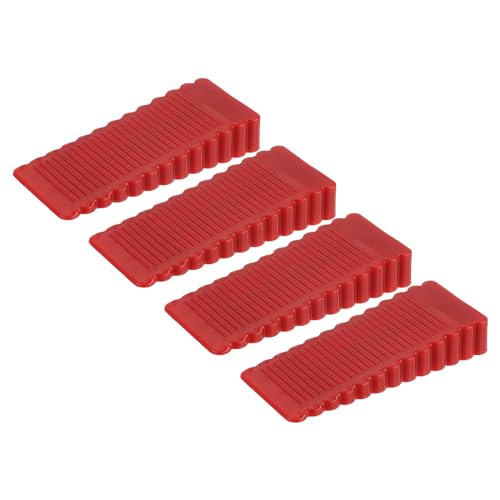 uxcell 4 Pcs Door Stoppers for Bottom of Door, 15mm/0.59 Inch Door Stops, Rubber Door Stopper Wedge Anti Slip, Window Stopper Door Stackable, Red - color: Red, size: 0.59-inches