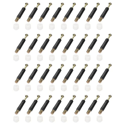 uxcell 50Pcs Plastic Hinge Dowel Inserts, M6 x 10.5mm Furniture Pre-Inserted Nuts with Dowels Screws for Kitchen Cabinet Door Hinges, White