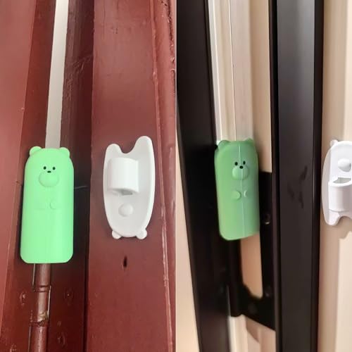 Door Pinch Guard,Slam Stoppers,Soft Stopper Hinge,Hanging Rubber Wedge,Green,2PCS - color: Greenx2