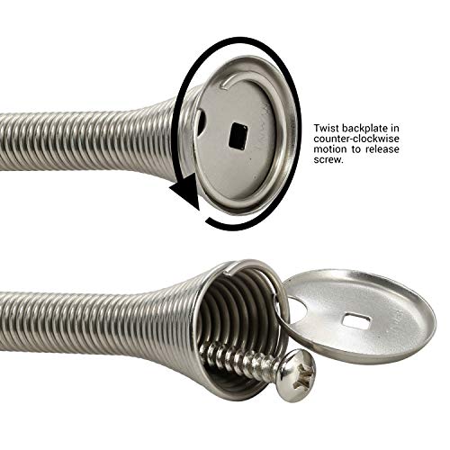 10 Pack Rok Hardware 3-3/4" (95mm) Longer Version Flexi Spring Heavy Duty Wall Door Stop Bumper ROKDS2BN, Brushed Nickel - color: Brushed Nickel, size: 10 Pack