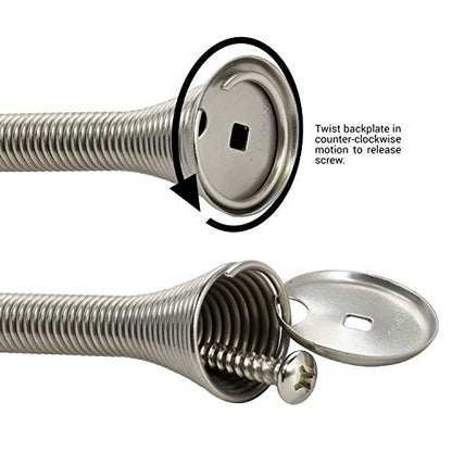 Rok Hardware 3-3/4" (95mm) Longer Version Flexi Spring Heavy Duty Wall Door Stop Bumper ROKDS2BN, Brushed Nickel - color: Brushed Nickel, size: Single