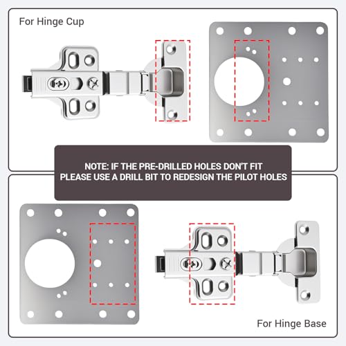 6PCS Cabinet Hinge Repair Plate Kit – Stainless Steel Hinge Repair Plates for Cabinet Doors, Kitchen, Cupboards & Furniture with Mounting Screws