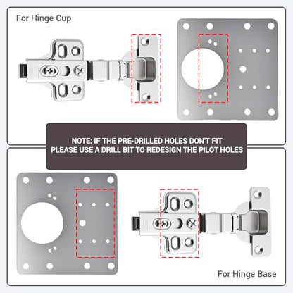 6PCS Cabinet Hinge Repair Plate Kit – Stainless Steel Hinge Repair Plates for Cabinet Doors, Kitchen, Cupboards & Furniture with Mounting Screws
