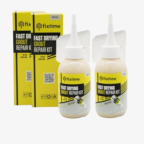 Tile Grout Repair Kit, Beige Grout Filler Tube 8 oz, Grout Repair Renews, Fast Drying Repait Kit, Grout Sealer for Floor Tile - Spatula Included (2xBeige) - style: 2xBeige