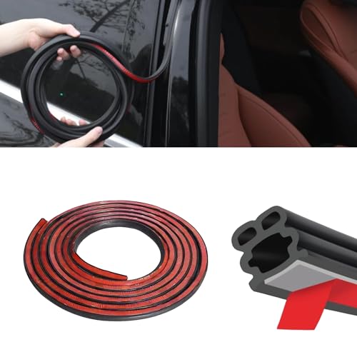 Car Door Seal Strip, Thickened Rubber Vehicle Weather Stripping, Soundproof Self Adhesive Automotive Sealing Strip for Hoods,Trunks,Windows, Universal for SUV, Truck, RV (52.5Ft) - size: 52.5Ft