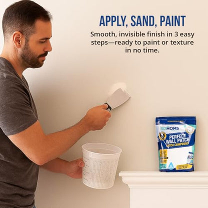 Drywall Repair Compound by SD Home, Fast-Drying Spackle Filler for Holes, Cracks & Wall Damage, Mix-As-Needed Dry Compound Putty, 2 lb. Resealable Bag, Perfect Drywall Hole Patch Solution - style: Patching Compound