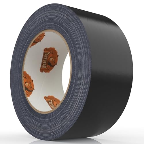 TAPEBEAR Black Duct Tape Heavy Duty 1.88" x 90FT, Strong Tough Utility Ducting Tape Waterproof, No Residue, Flexible, Hand Tear Binding Tape Industrial Strength for Bundle, Patch, Protect & Repair - color: Black, size: 1.88" x 90FT