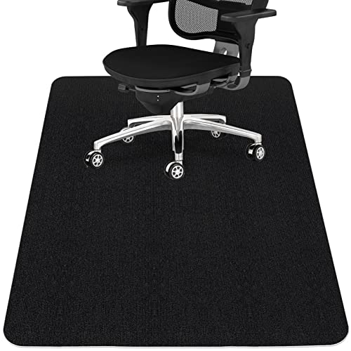 Sycoodeal Office Chair Mat for Hardwood Floor,Office Computer Gaming Chair Mat for Tile Floor,Large Floor Protector Rug,Anti-Slip,Easy to Clean,Pure Black(48"x60") - color: Black (1 Pack), size: 48*60"