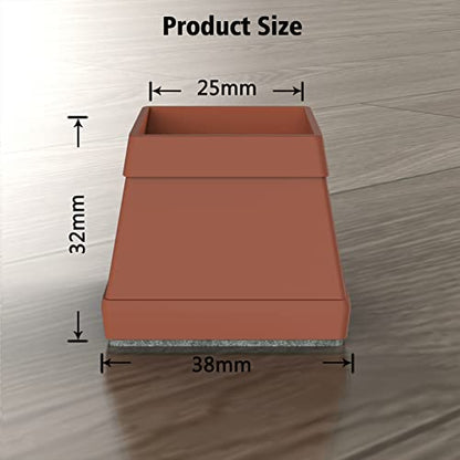 16 Pcs Square Chair Leg Protectors for Hardwood Floors, Silicone Felt Furniture Pads Non Slip,Free Moving Table Leg Covers,Chair Protectors for Wooden Floors. Brown - size: Large
