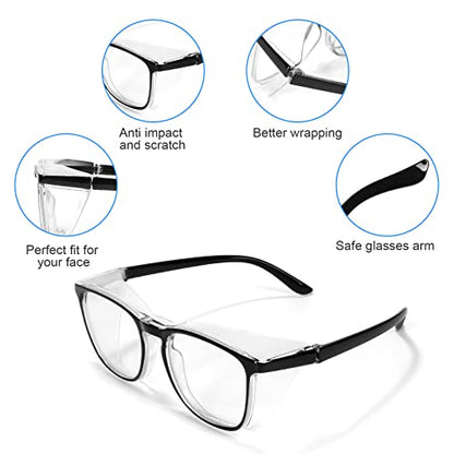 Stylish Safety Glasses Goggles for Women Girls Anti-fog Glasses Protective Eyewear Clear Glasses - color: 4 Pack: Blue+black+tortoise+clear