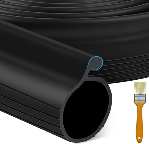 16.5 FT Garage Door Bottom Seal Rubber 0.35" Big P Bulb Bottom Garage Weather Stripping for Single Channel, Flexible Weatherproof Replacement Strip Seal Fits 16.5FT Wide, Black - color: Black-0.35" Big P Bulb, size: 16.5 Feet