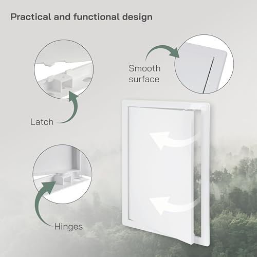 Vent Systems White ABS Plastic Access Panel 10 x 16 Inch (Cut-Out) - Access Door for Drywall, Wall, Ceiling - Electrical, Plumbing Service Wall Hole Cover - Inspection Door - 11 x 16.5 Inch (Outer) - size: 10 X 16 Inch / 250 X 400 Mm