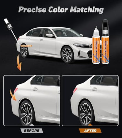 White Touch Up Paint for Car, Car Paint Scratch Repair, White Car Paint Touch Up, Auto Paint Repair Pen, Color Accurate Scratch Remover - color: Pure White