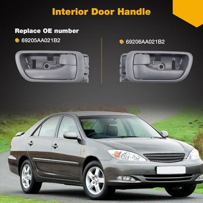 Interior Door Handles Set 4PCS, Front & Rear Inside Left Driver & Right Passenger Side Grey Handle With Door Lock Button, Compatible with Toyota Camry 2002-2006,Replaces# 69206AA021B2 69205AA021B2