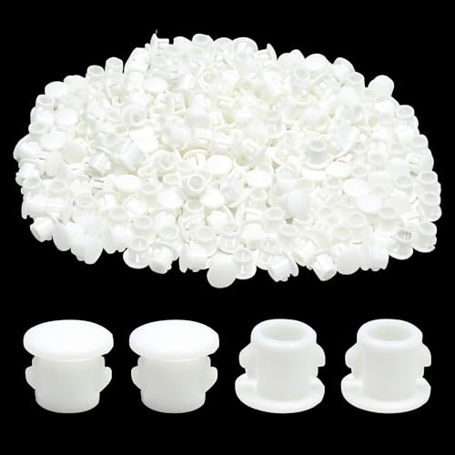 EASYEAH 0.19"(5mm) Plastic Hole Plugs, Flush Type Panel Snap in Locking Door Screw Shelf Hole Plugs Drilling Hole Cover Cabinet Furniture Cupboard Shelves Pipe Insert End Caps, 70PCS White - size: 0.19"/5mm