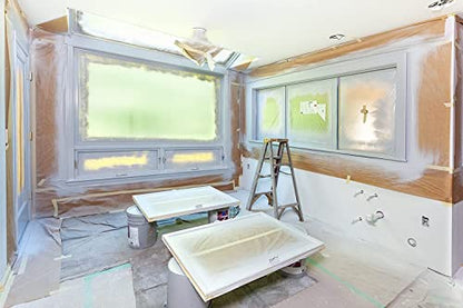 Plastic Sheeting (10' x 25') Long, 6 Mil Polyethylene Film & 12 Pack of Painters Plastic Drop Cloth 9x12 Feet.