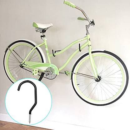 12PCS Heavy Duty Bike Storage Hooks Bicycle Wall Mounted Hooks Large Screw Hooks for Wall,Ceiling