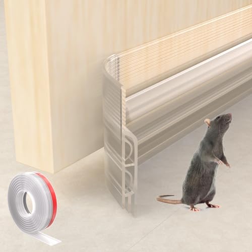 KNEELISA 39" Transparent Under Door Draft Stopper Exterior,Bottom Door Sweep Sound Proofing,Soundproofing Noise Blocker,Gap Filler Soundproof Seal Strip - color: Transparent, size: 39 Inch