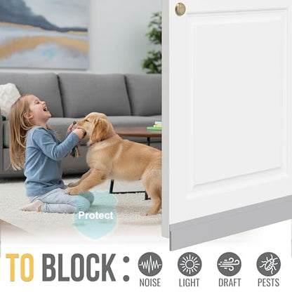 SYIPO Door Draft Stopper for Huge Gap, 3" W x 39" L, Adjustable, Gray - color: Gray
