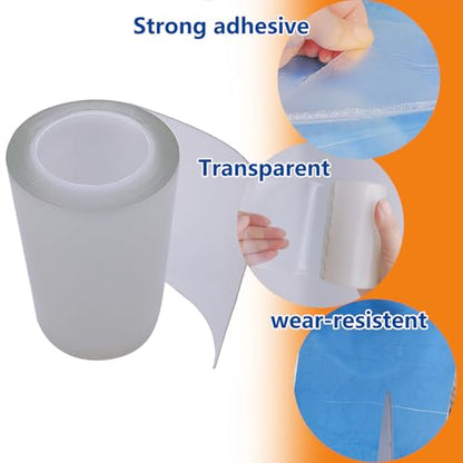 WENSSKKU Clear Repair Tape for Awning, Tarp, Canvas, Fabric, RV Roof, Underbelly, Boat Covers, Sail, Tent etc, Outdoor Repair Tape Heavy Duty, Thickened,Waterproof - size: Medium