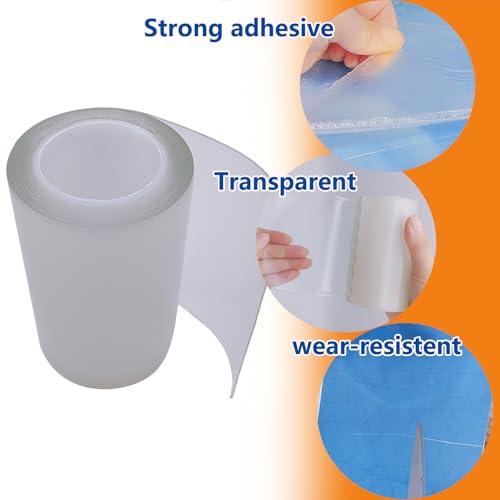 WENSSKKU Clear Repair Tape for Awning, Tarp, Canvas, Fabric, RV Roof, Underbelly, Boat Covers, Sail, Tent etc, Outdoor Repair Tape Heavy Duty, Thickened,Waterproof (Pack of 2) - size: Medium (Pack of 2)