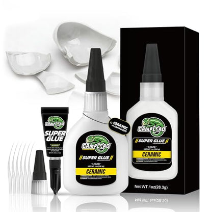 Ceramic Super CA Glue 1oz +1g Kit, Food-Safe Clear Repair Glue for Pottery Porcelain Mugs Clay Dishes, Heat-Resistant Waterproof Instant Cyanoacrylate Adhesive for General Home Repair, Dishwasher - size: 1 Oz., style: Ceramic Glue