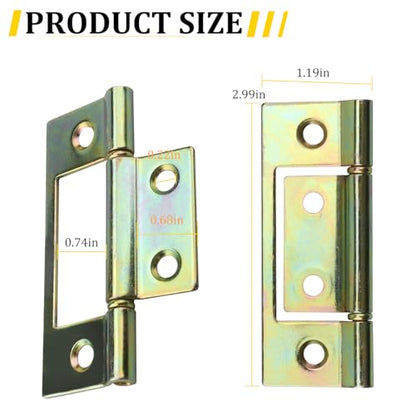 N 6656 Bi-fold Door Hinge, 3 x 1 Inch Non-Mortise Brass Plated Bifold Door Hinges (2 Pack) - size: 2 Pack
