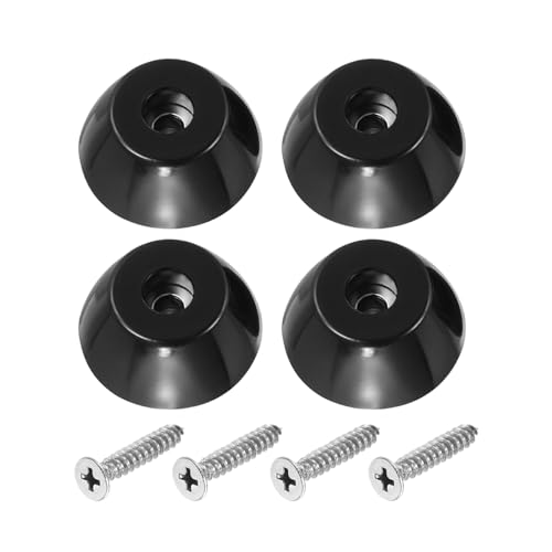 Cutting Board Feet, 4 Pack Round Rubber Feet Bumpers Non Slip Bumper Pads with Stainless Steel Screws for Furniture Chairs Desks Electronics (0.17" Wx0.51 H)
