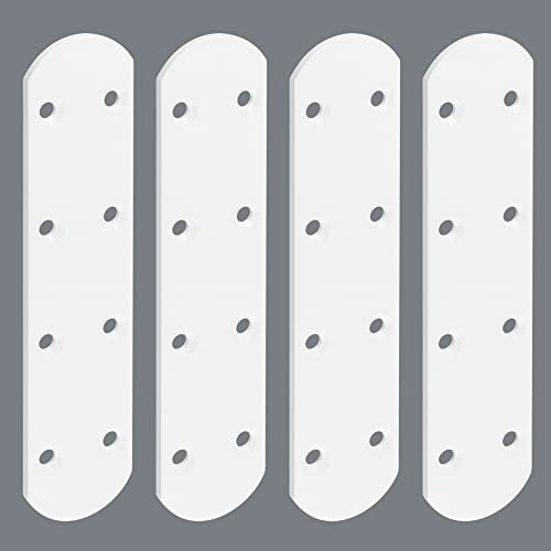 Alise 4 Pcs Flat Straight Brace Brackets Mending Plates Repair Fixing Bracket,6-1/2 Inch Stainless Steel White Finish - color: White Finish, size: 165mmX38mm