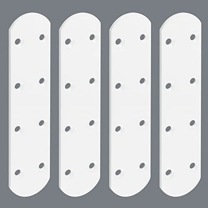 Alise 4 Pcs Flat Straight Brace Brackets Mending Plates Repair Fixing Bracket,6-1/2 Inch Stainless Steel White Finish - color: White Finish, size: 165mmX38mm