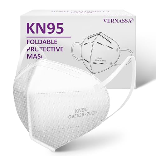 KN95 Face Mask 50 Pcs, 5-Ply Breathable KN95 Masks, Filter Efficiency≥95% Against PM2.5, Individually Wrapped, Disposable White Face Masks - color: White
