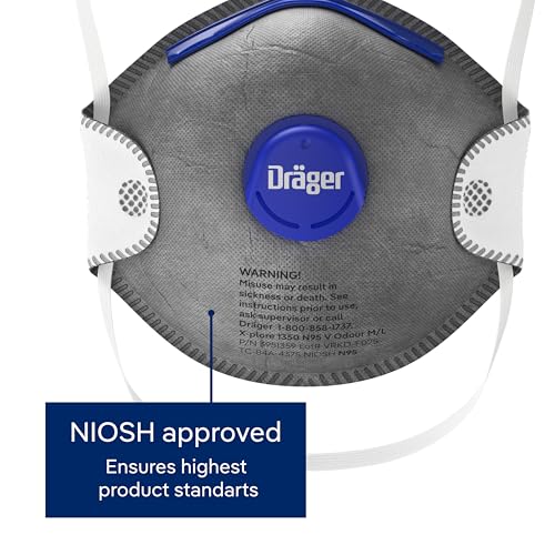 Dräger X-plore 1350 Odor Particulate Respirator with Exhalation Valve, 10 Pack, Size M/L, NIOSH-Certified - size: Medium-Large