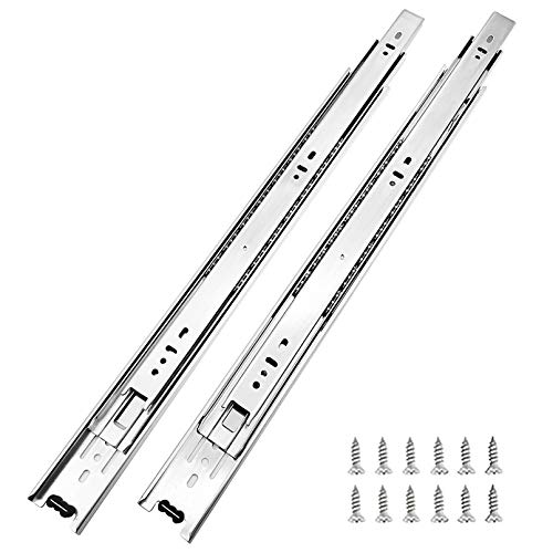 10 Pairs of 22 Inch Hardware 3-Section Full Extension Ball Bearing Side Mount Drawer Slides,100 LB Capacity Drawer Slide - size: 22 Inch