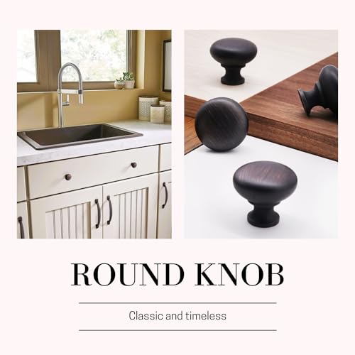 HESTIA HARDWARE 10 Pack 1-1/4 inch Diameter Oil Rubbed Bronze Round Zinc Cabinet Knobs for Kitchen Bathroom Dresser Drawer Pulls and Knobs Cupboard (Z1.10.O) - color: Oil Rubbed Bronze