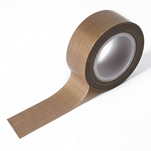 Teflon Tape,1/2-inch x 33 Feet x 0.18mm Low Friction Tape High Temp Adhesive Tape,Abrasion Resistant,Surface Protection for Wood,Drawer,Cabinet,Furniture,Vacuum Sealer & Hand Impulse Sealers - color: Brown, size: 1 Roll 1/2-inch x 33 Feet