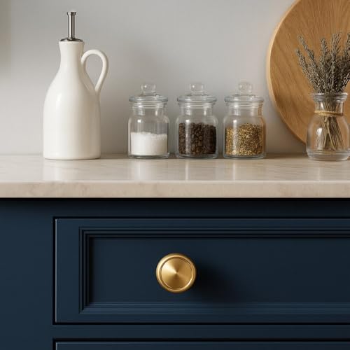 10 Pack Champagne Bronze Cabinet Knobs, 1-1/4 Inch Modern Furniture Hardware Zinc Alloy Knob, Single Hole Hardware Handles Kitchen Cabinet Dresser Knob, Drawer Knobs - color: Champagne Bronze