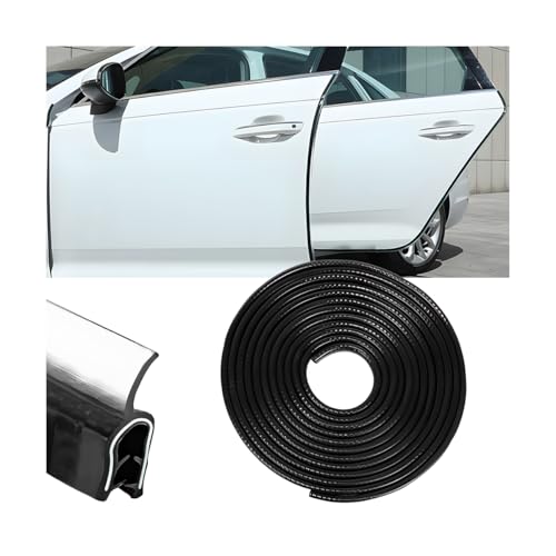 Osilly Car Door Protector Edge Guards, 33Ft Anti Collision U Shaped Automobile Door Seal Protector, No Glue Vehicle Exterior Edge Trim Protective Strip Accessories, Universal Fit (Black) - color: Black, size: 33Ft