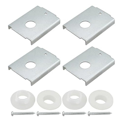 4PCS Double Folding Door Repair Bracket with Screws and Plastic Washer Kit Hardware Fitting Suitable for 1-3/8 Inch Gate Supports 7/16 Inch Hinge