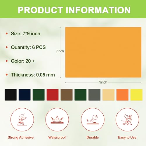 TIANLDD Waterproof Repair Tape for Boat Covers,Tents,Tarp,RV Awning，Fabric Repair Tape(Tangerine Yellow) - color: Tangerine Yellow, size: Nylon-7 in x 9 in